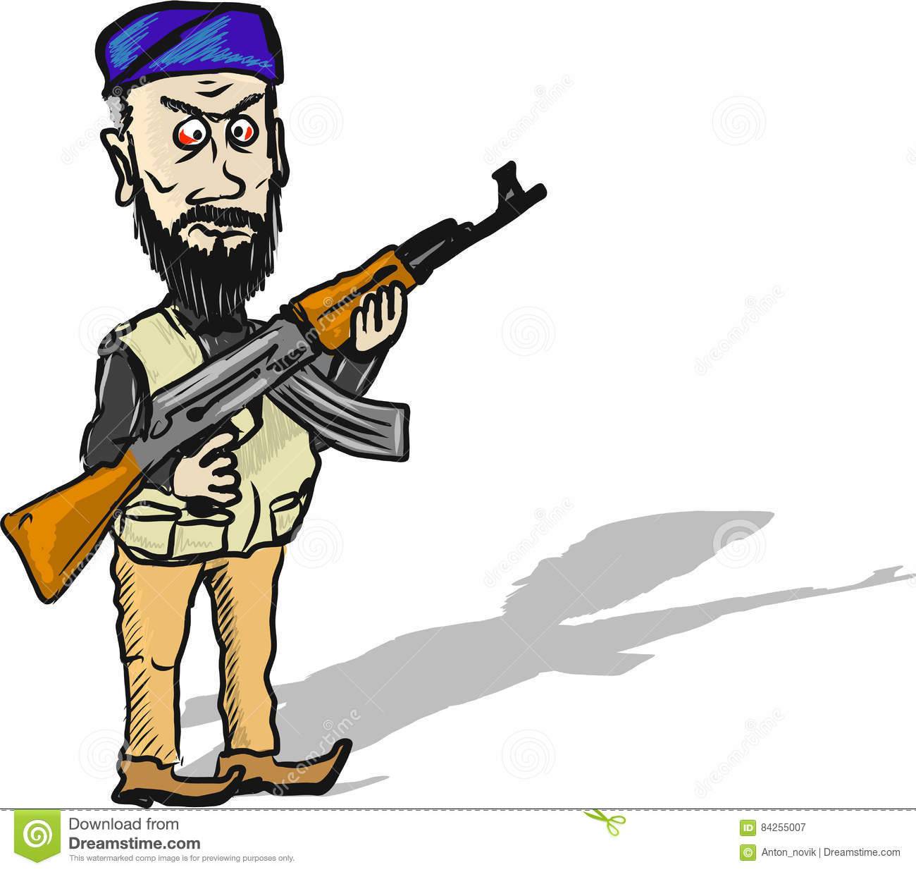 Terrorist Cartoon Character Vector Illustration Sketch Clip. Terrorist Cartoon Character Vector Illustration Sketch Clip.
