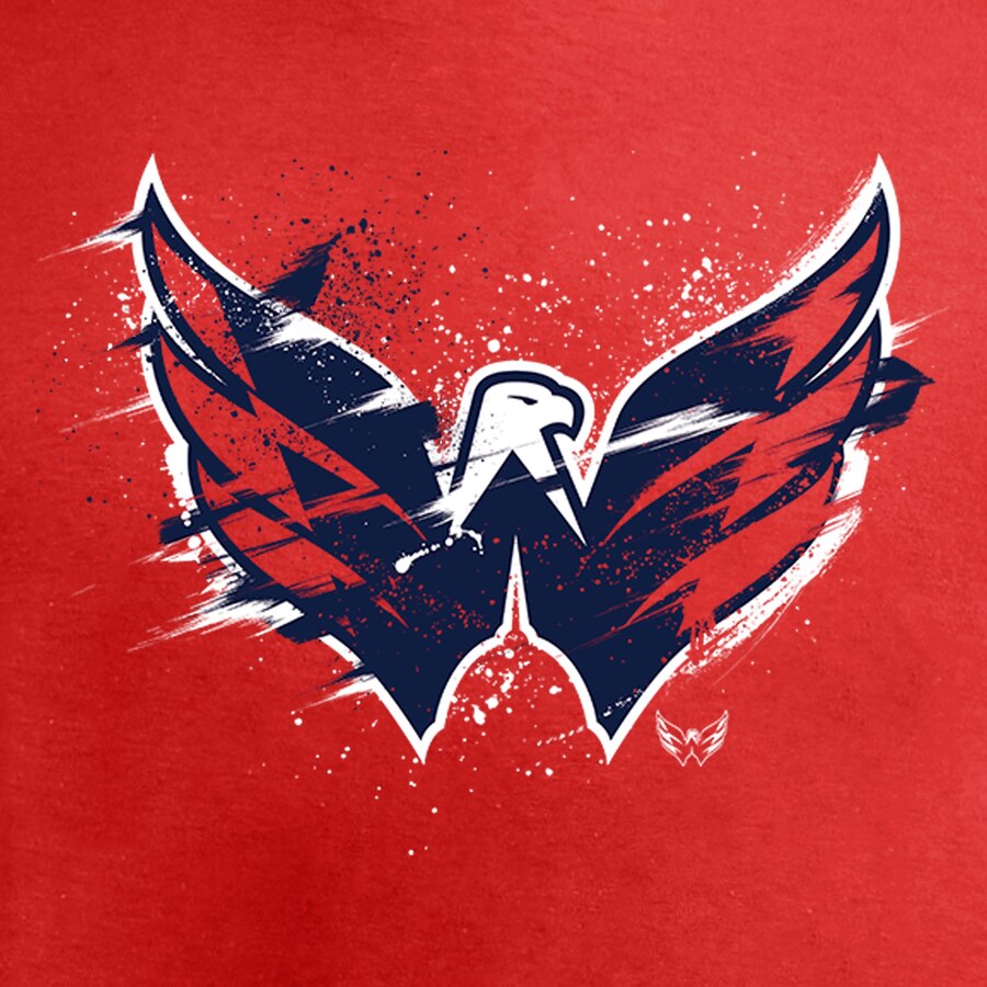 Youth Fanatics Branded Red Washington Capitals Splatter Logo.