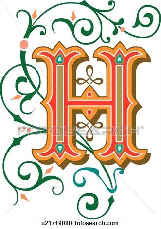 Tuscani letter H Clipart.