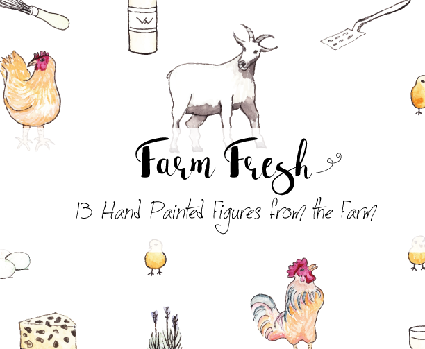 Hand Painted Farm Fresh Clipart.