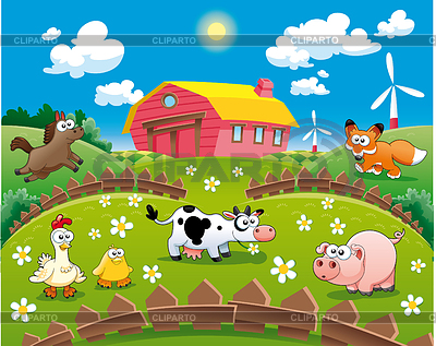 Farm Scene Clipart.