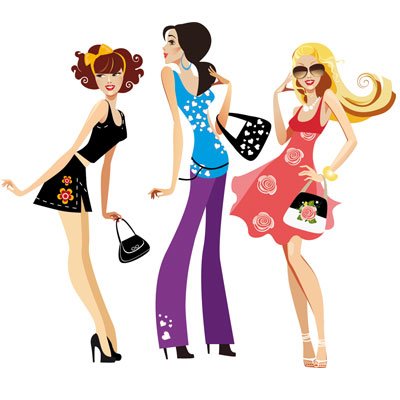 Vector Fashion girls 3 Clipart Picture Free Download.