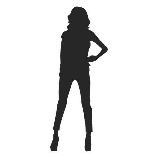 Fashion pose girl silhouette.