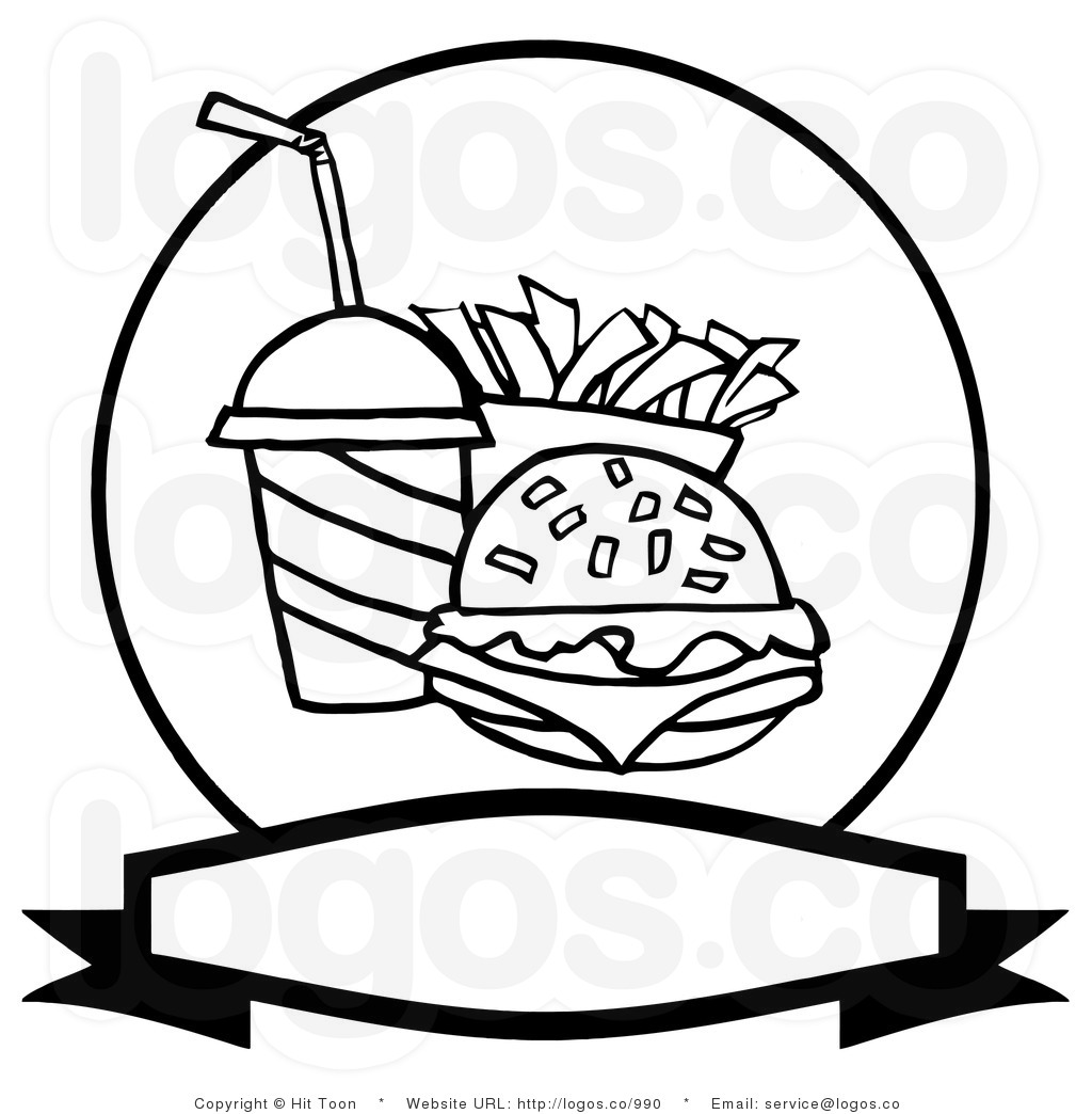 Fast Food Clipart Black And White.