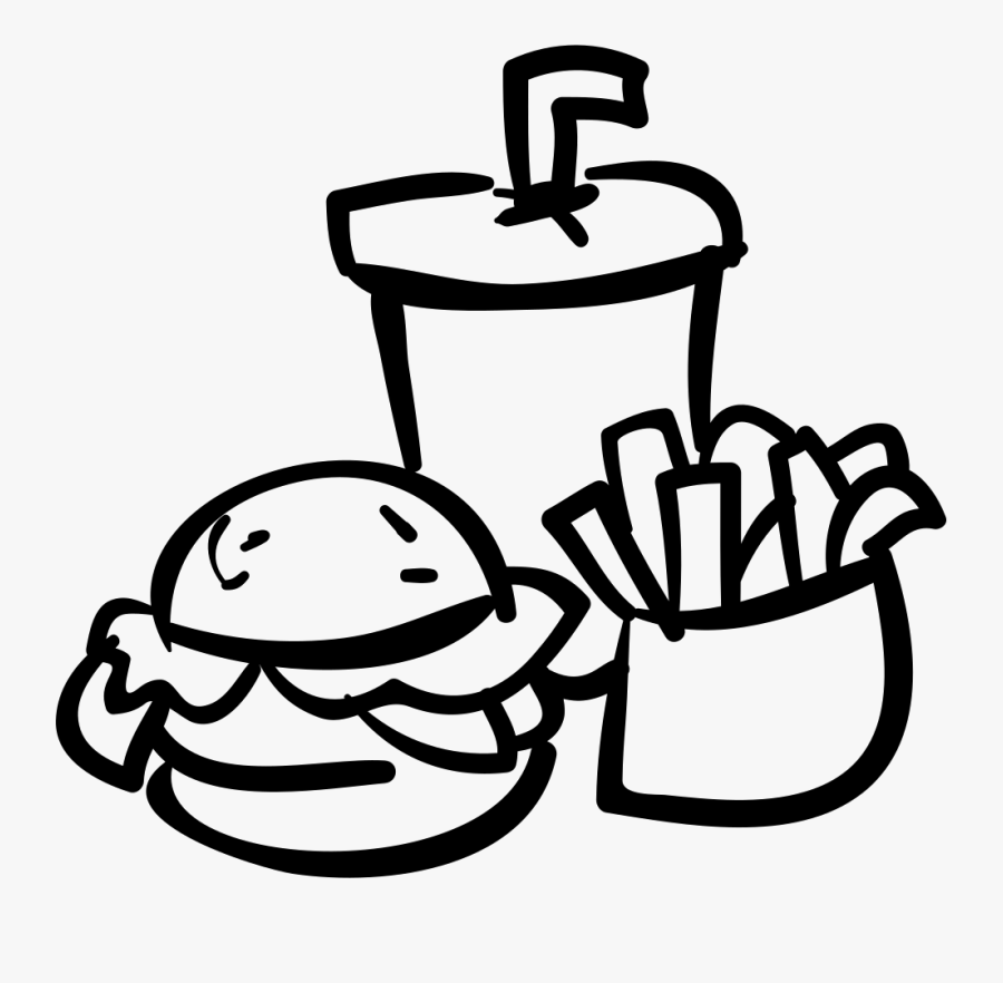 Transparent Fast Food Clipart Black And White.