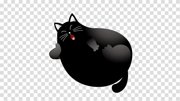 Black cat Kitten , Fat cat transparent background PNG.