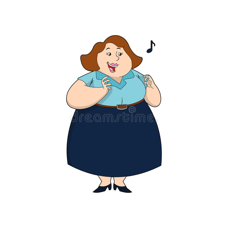 Cartoon Fat Lady Stock Illustrations.