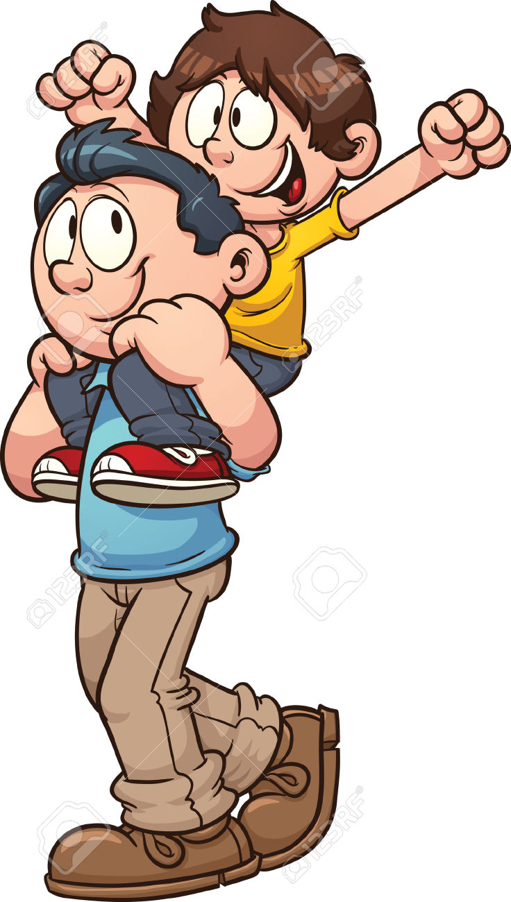 Son and father clipart.