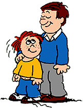 Father and children clipart.