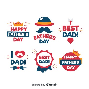 Happy fathers day creative logo Vector.