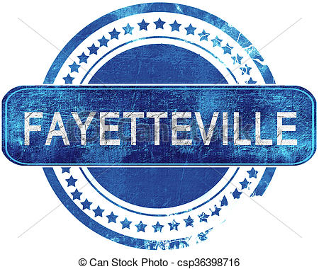 Clipart of fayetteville grunge blue stamp. Isolated on white.