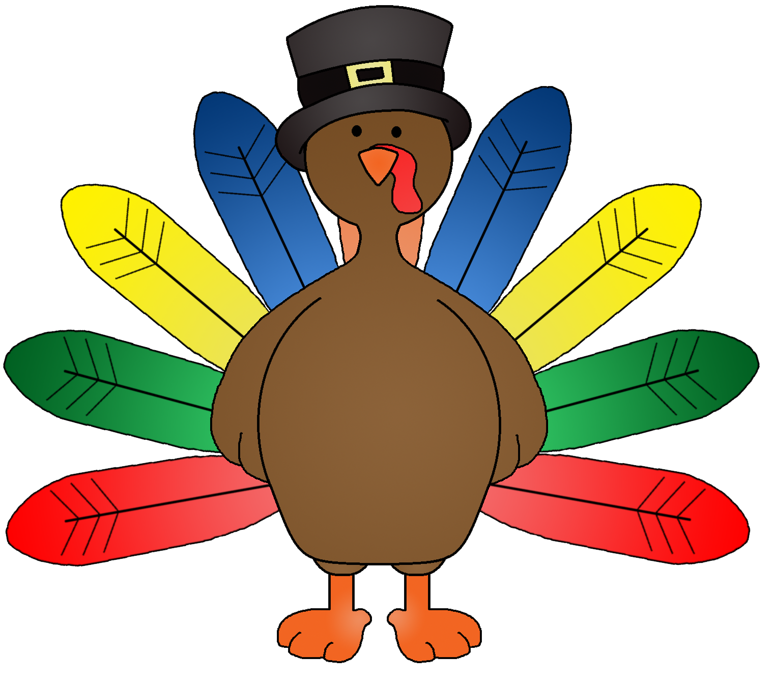 Turkey with no tail feathers clipart free.