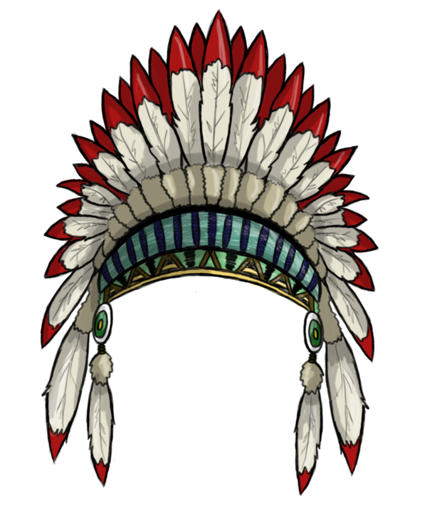 Indian head piece feathers clipart.