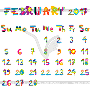 February 2017 calendar.