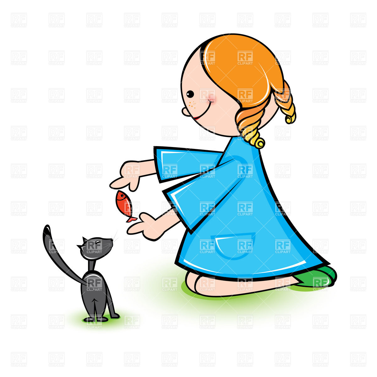 Cat Eating Clipart.