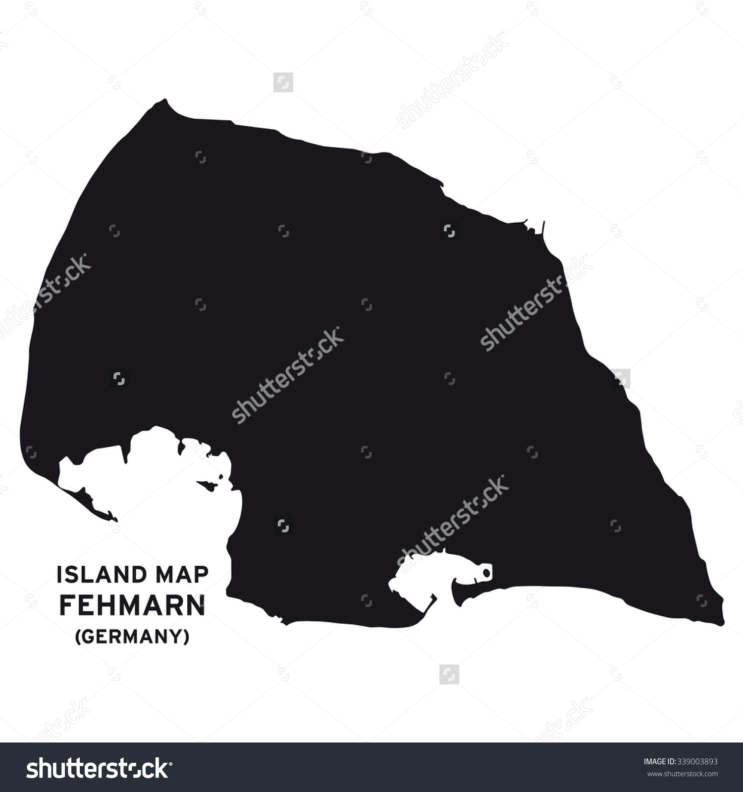 Island Map Of Fehmarn (Germany) Stock Vector Illustration.