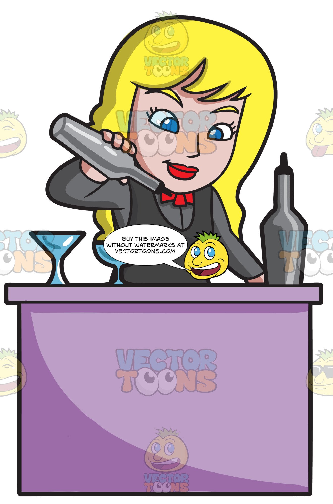 female bartender vector