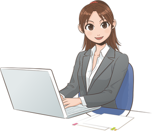 4666 female office worker clipart.