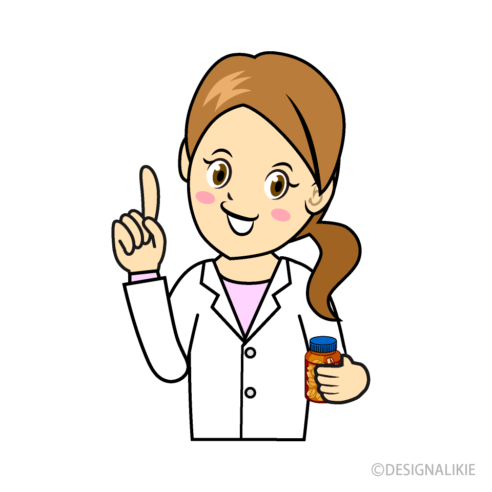 Free Female Pharmacist Cartoon Image｜Illustoon.
