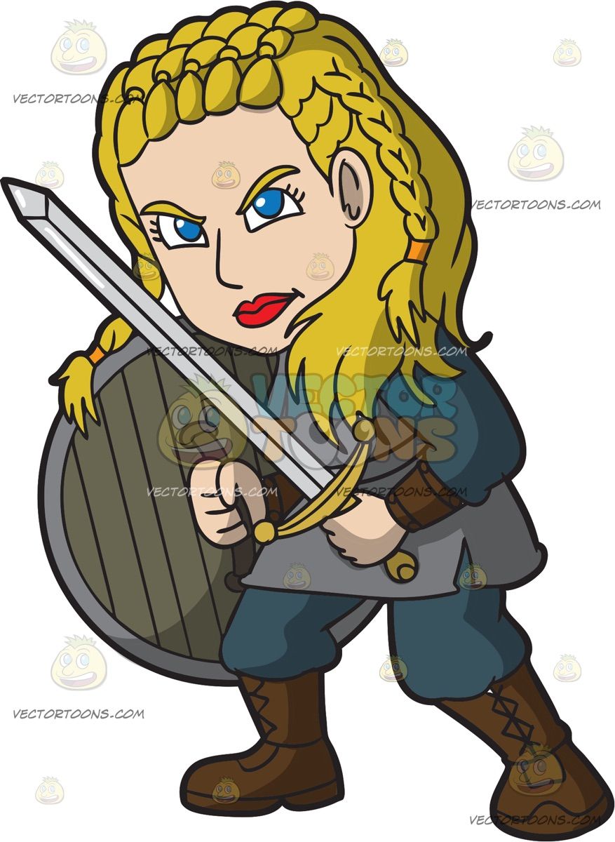 A Female Viking Ready To Attack Someone: A woman with.