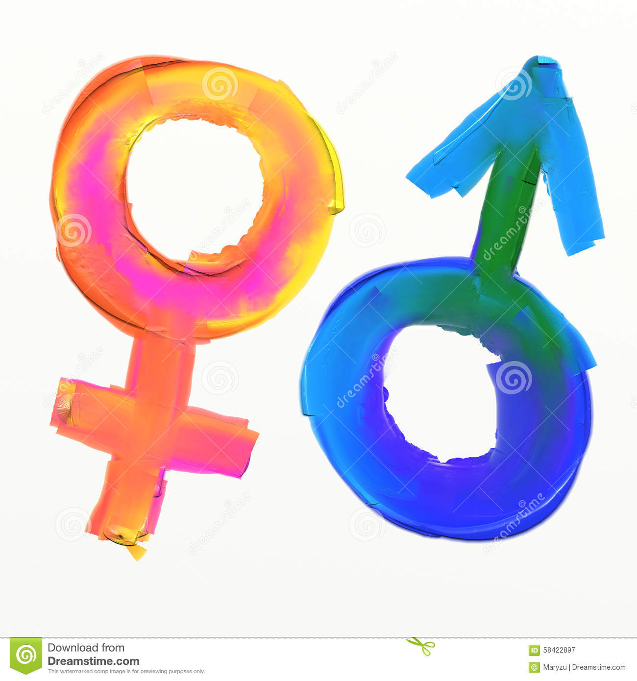 Symbol Of Masculinity And Femininity Stock Photo.