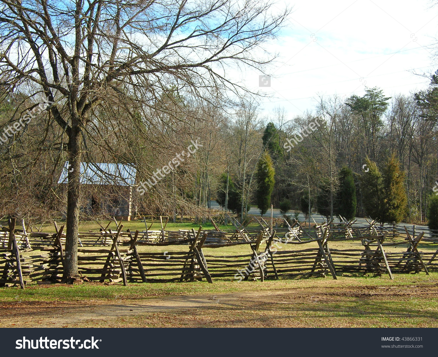 Split rail clipart.