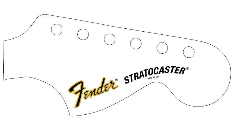 Fender Stratocaster CBS Custom Headstock Waterslide Logo Decal.