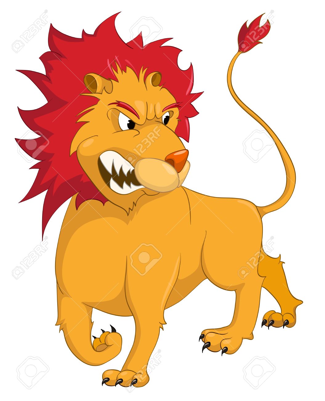 Ferocious lion clipart.