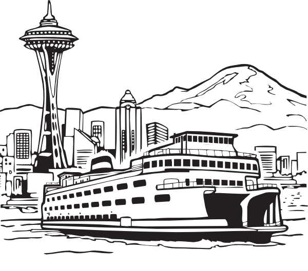 Space Needle And Ferry clip art Free Vector / 4Vector.