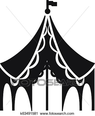 Festival tent icon, simple style Clipart.