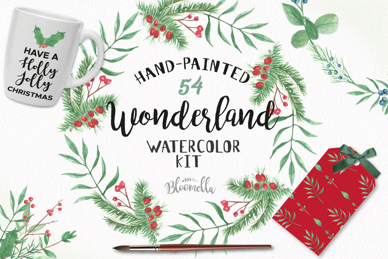 Wonderland Winter Package Festive Christmas Clipart.