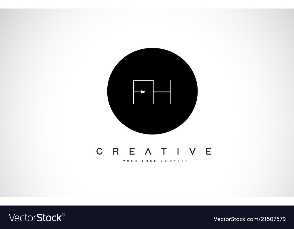 Fh f h logo design with black and white creative.
