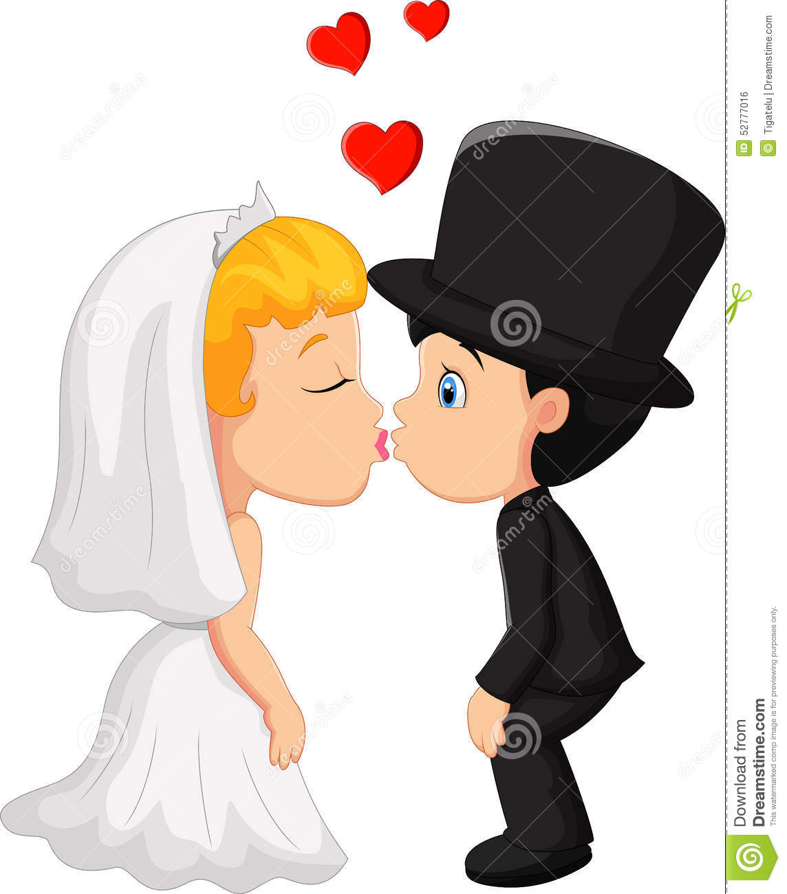 Cartoon A Groom And Fiancee Kiss Each Other Stock Vector. Cartoon A Groom And Fiancee Kiss Each Other Stock Vector.
