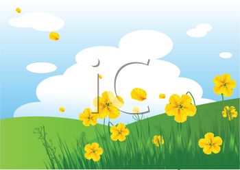 Field Of Flowers Clipart.