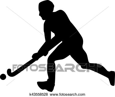 Field Hockey Player Clip Art.
