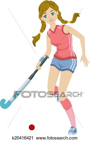 Field Hockey Girl Clipart.