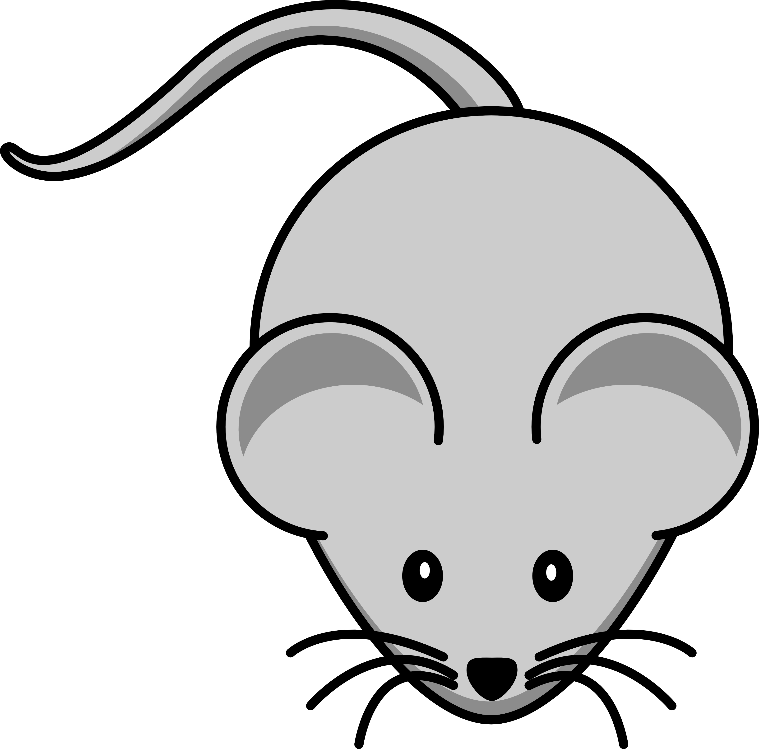 Cartoon Gray Field Mouse Clipart Illustration.