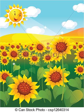 Sunflower Field Clipart.
