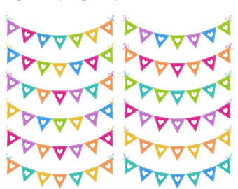 40% OFF SALE Papel Picado Clipart, Digital Fiesta Mexican Banners.