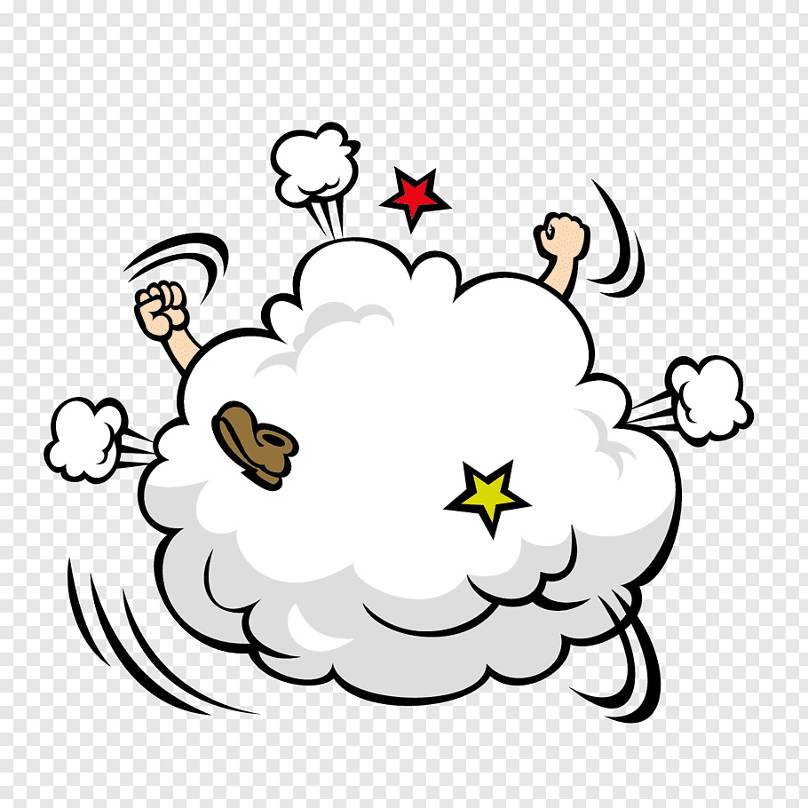White cloud with human hands illustration, Cartoon Speech.