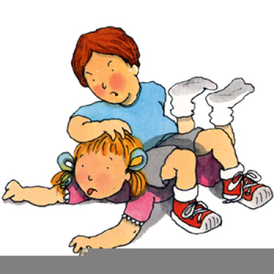 Brother And Sister Fighting Clipart PNG.