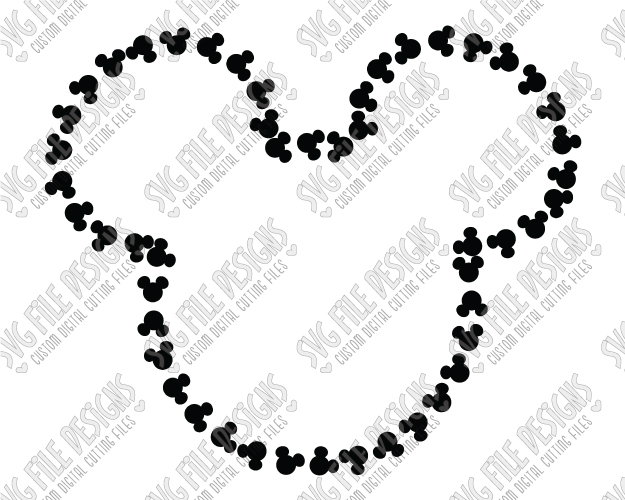 Mickey Mouse Head Outline Cut File Set in SVG, EPS, DXF, JPEG, and.