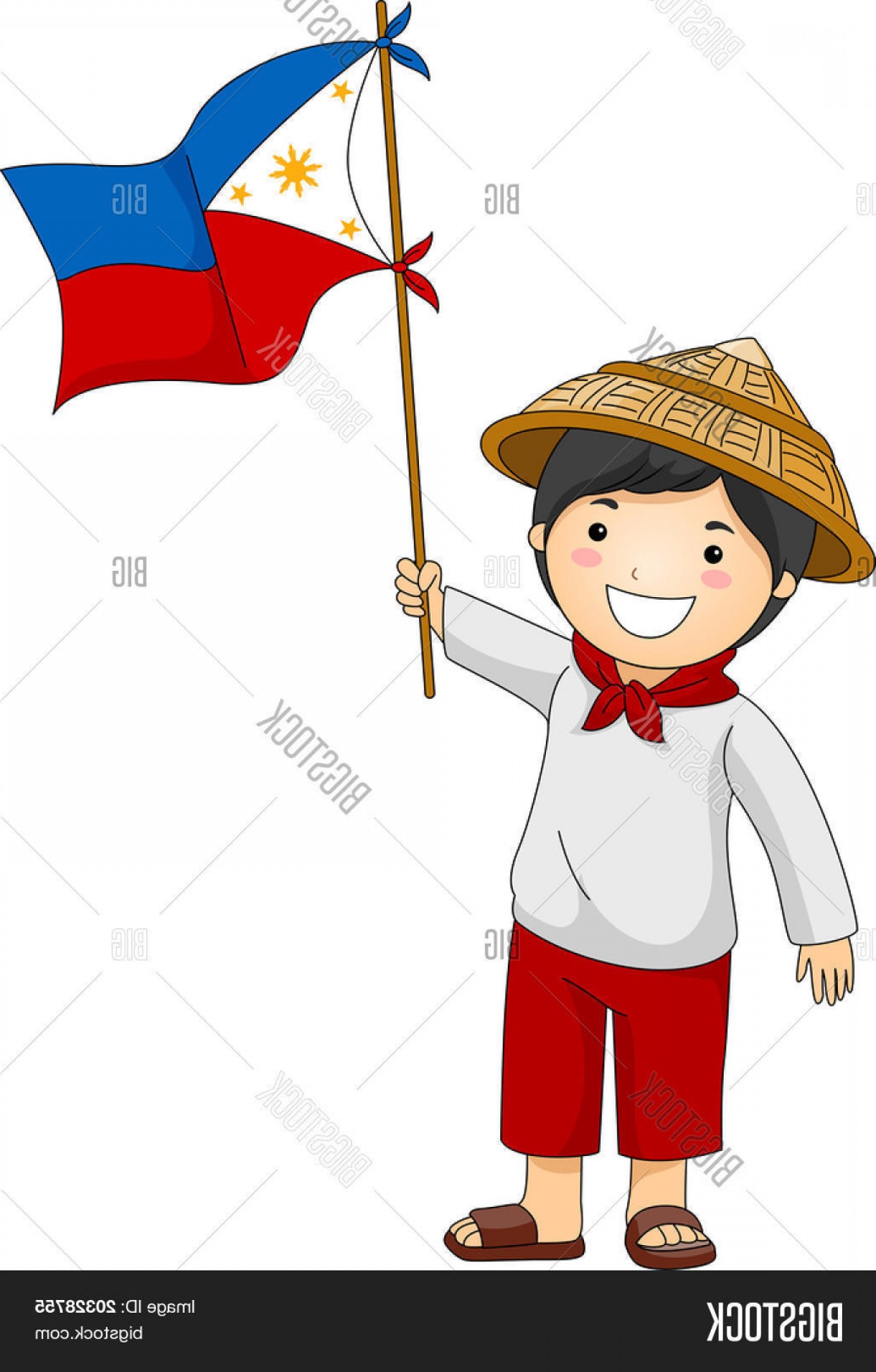 Stock Vector Illustration Of A Filipino Kid Holding The Philippine.