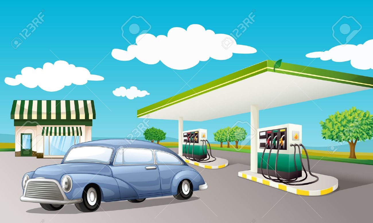 Filling station clipart.