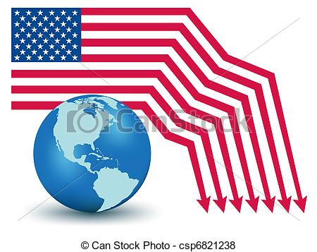 Vector of USA Default. Global Financial crisis vector concept.