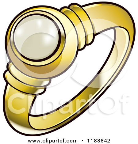 Clipart of a Silver Wedding Ring with a Blue Diamond.