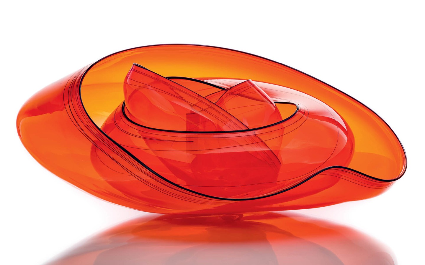 Fire Orange Basket Set The Dale Chihuly Collection.