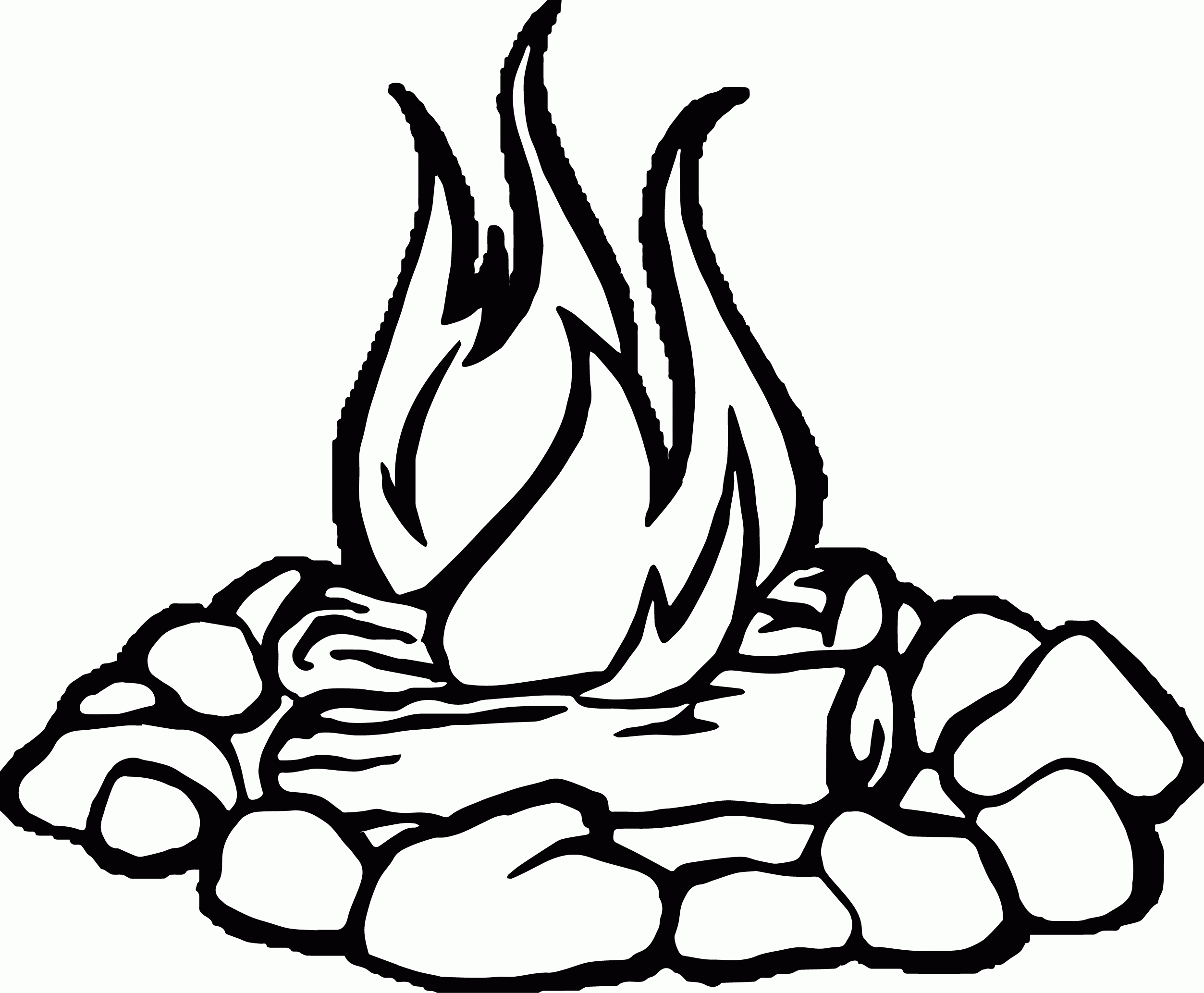 Fire Pit Clipart Black And White.