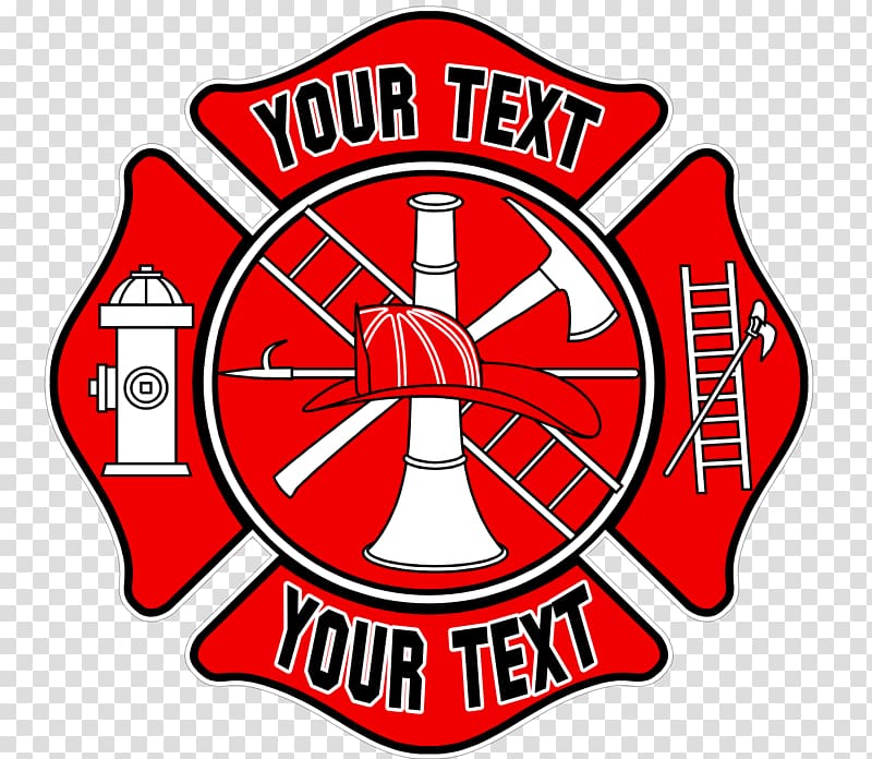 Red and black firefighter logo template, Fire department.