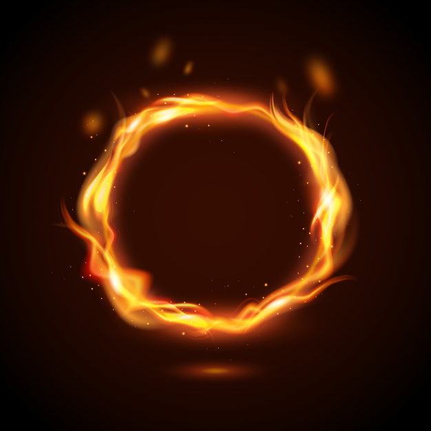Realistic fire ring concept Vector.
